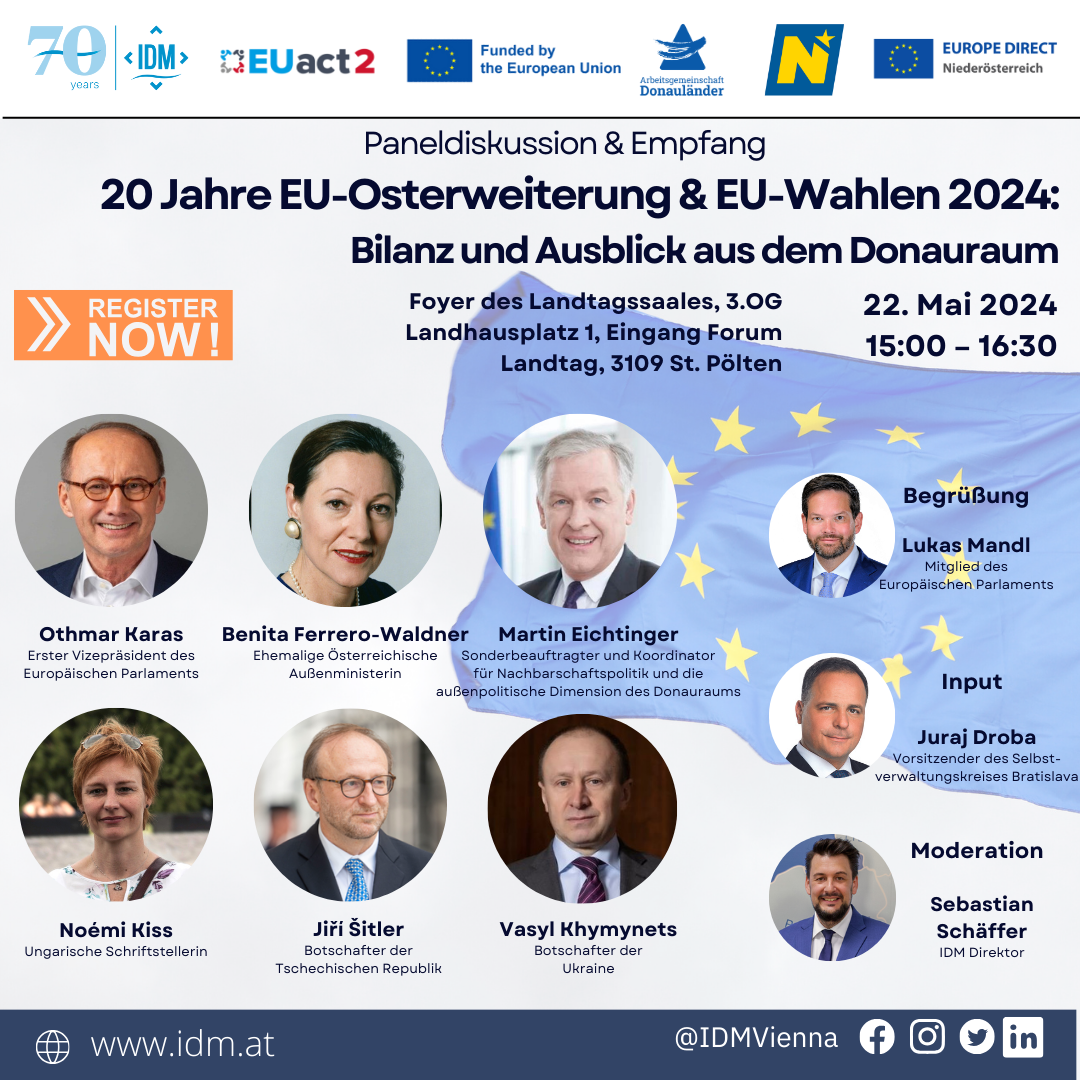 20 Jahre EU-Osterweiterung & EU-Wahlen 2024: Bilanz und Ausblick aus dem Donauraum
